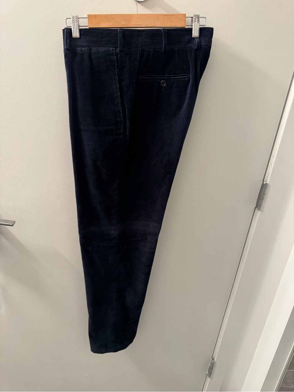 Dunhill Navy Blue Corduroy Dress Pants